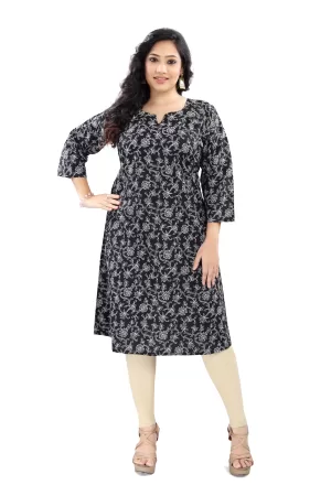 Elegant All-Over Print Rayon Kurti