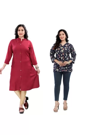 Stylish Indo-Western Rayon Kurti "combo"