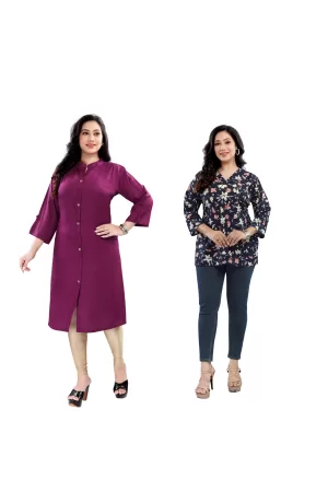 Radiant Rayon Kurti with Prints " COMBO "