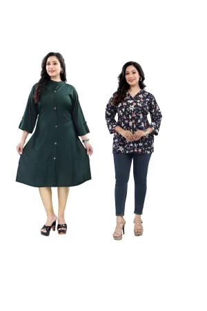 Trendy Tribal Print Rayon Kurti "combo"